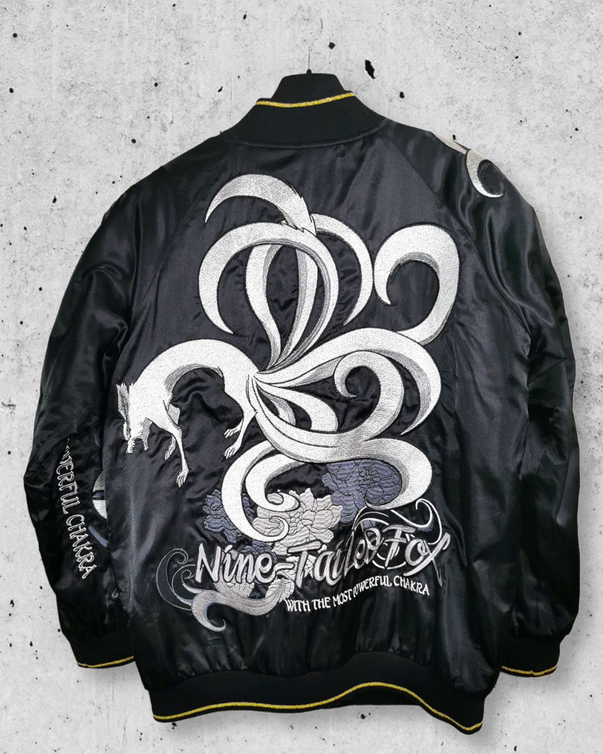 Bomber jacket [NARUTO NINE TAIL FOX x Wind of God and Thunder of God]  Vintage / Reversable