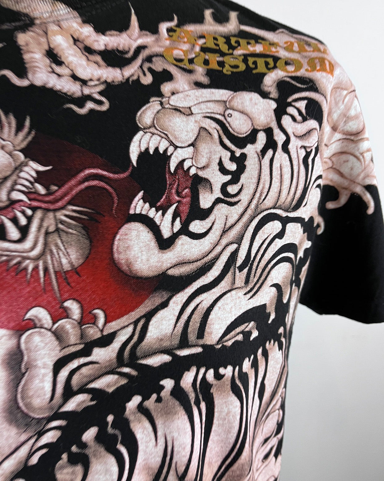 Printed Dragon Tiger Vintage Japanese T Shirt