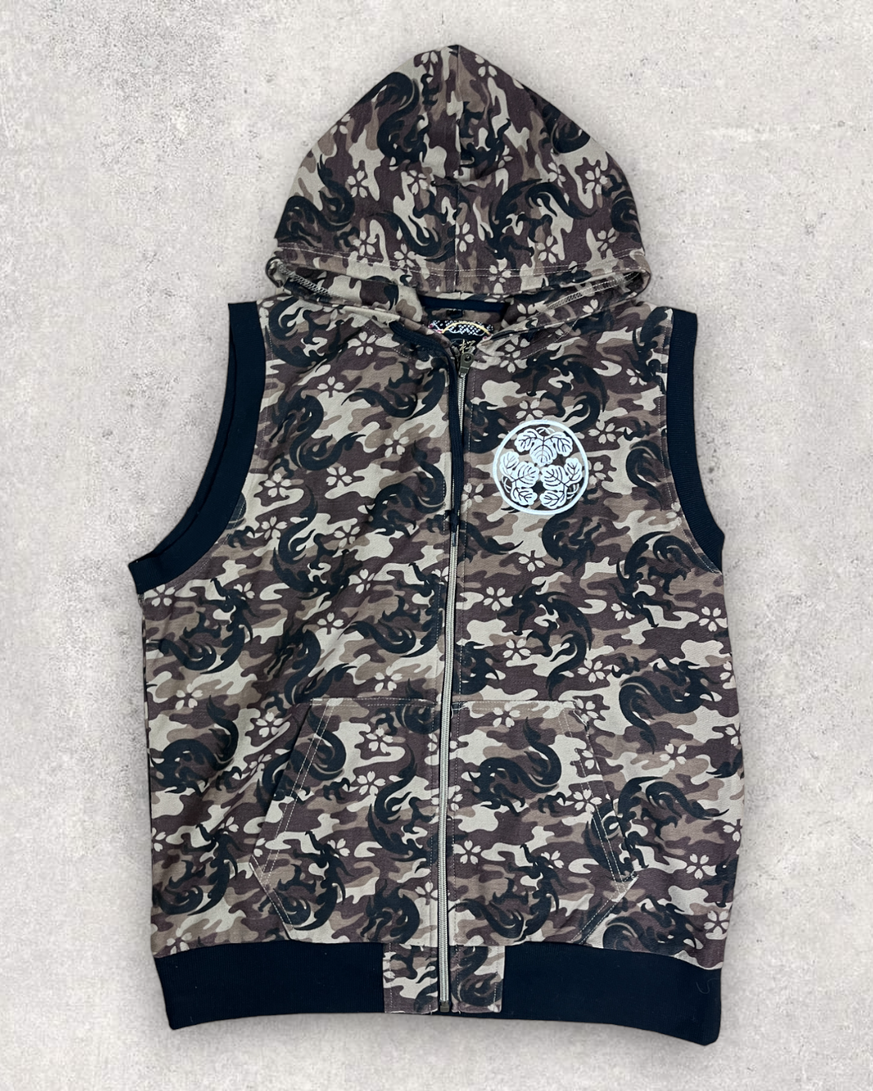 [Camouflage Japanese Pattern]  Bomber jacketJapanese transitional hoodies Vintage - hoodie