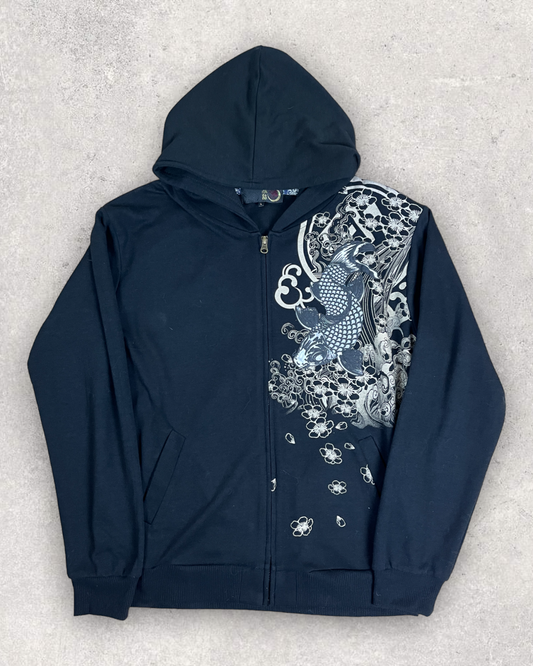 [TORYUMON RISING KOI] Embroidery traditional Japanese pattern Vintage - hoodie