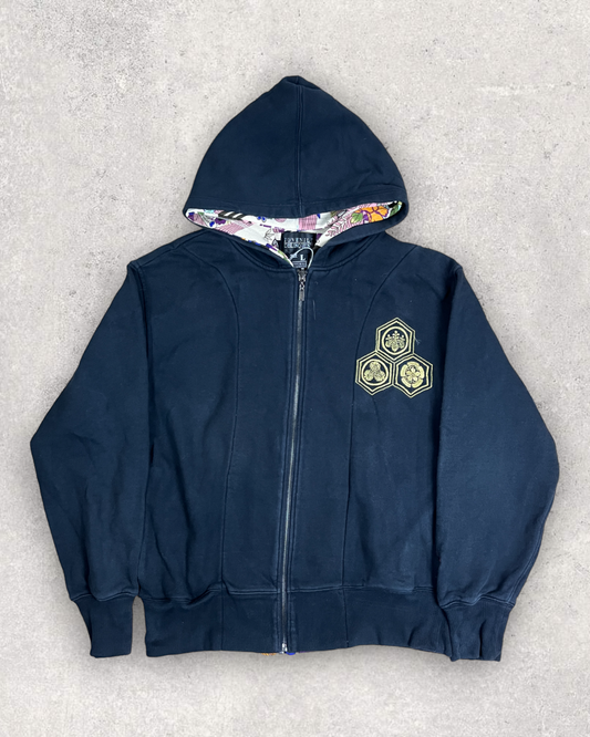 [Japanese pattern] Double zipper hoodies  Vintage - hoodie