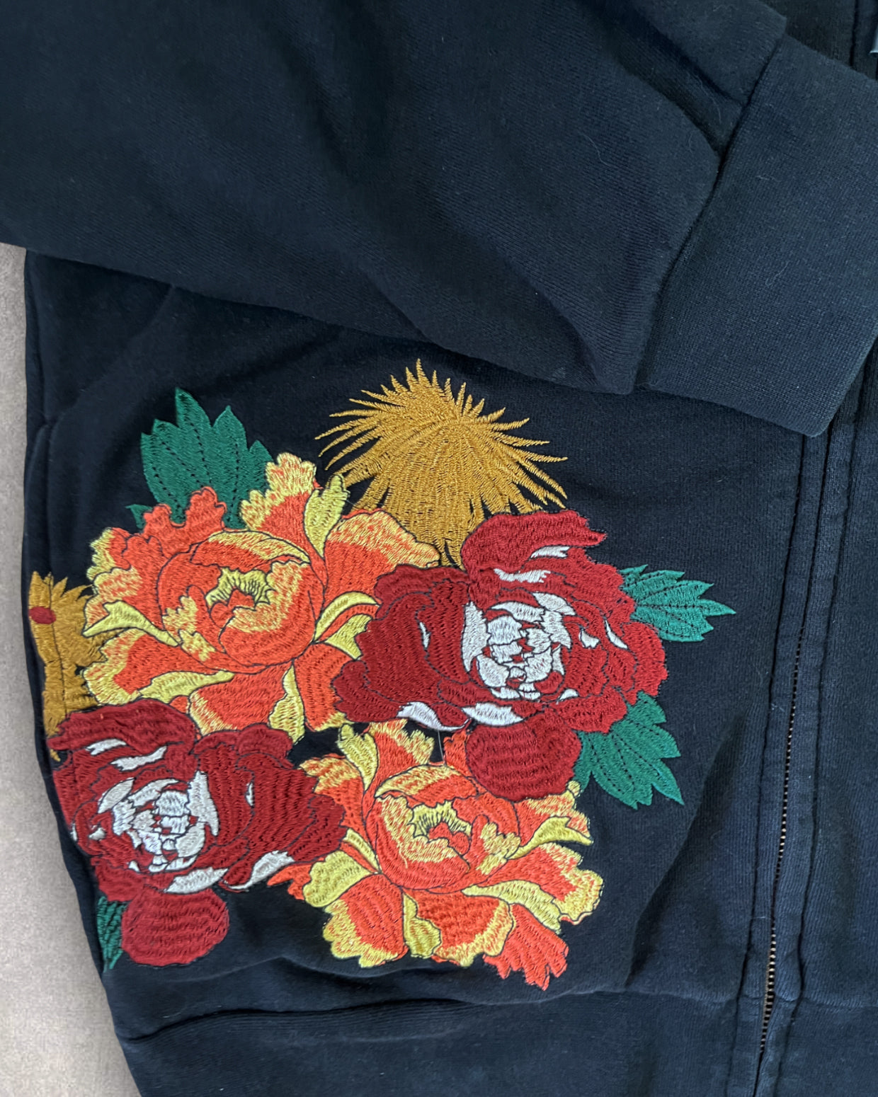 [The Hannya and flower] Japanese transitional hoodies Vintage - hoodie