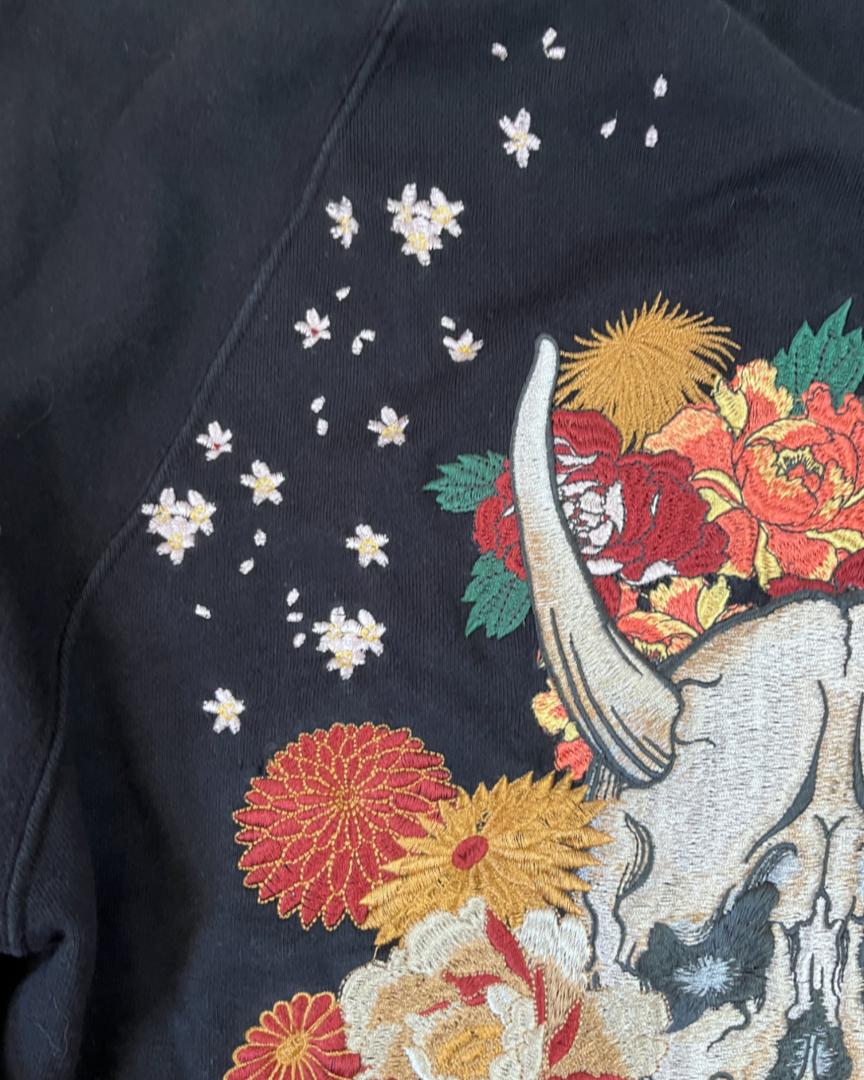 [The Hannya and flower] Japanese transitional hoodies Vintage - hoodie