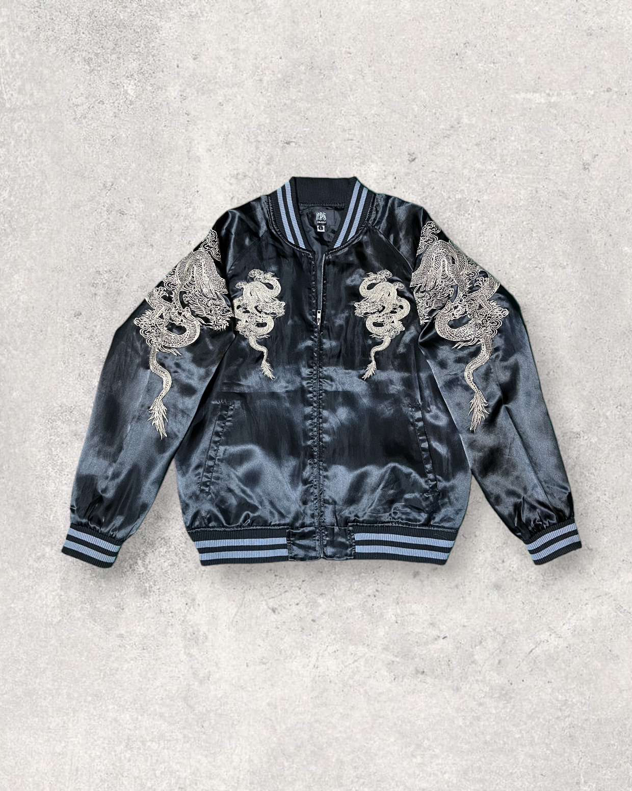 [OBORO] Dragon bomber sukajan jacket, Stylish | spring | Vintage