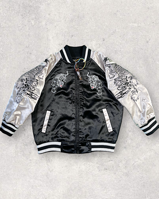 [100] Kids black tiger sukajan | Vintage jacket