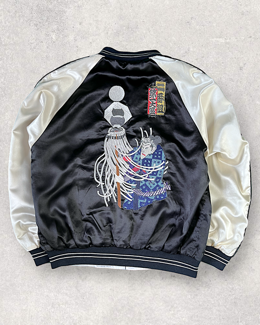 [L] Reversible Japanese tranditonal kabuki design | Vintage jacket