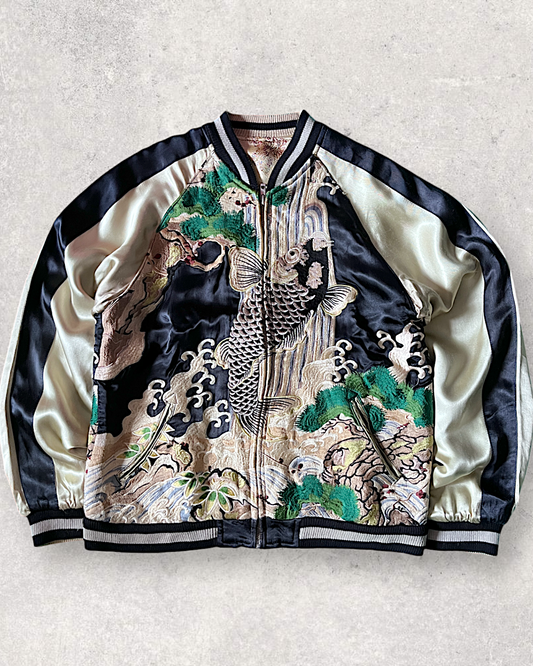 Rare Reversible M size Flying Hakurei Koi Bomber jacket sukajan | Autumn/Winter | Vintage