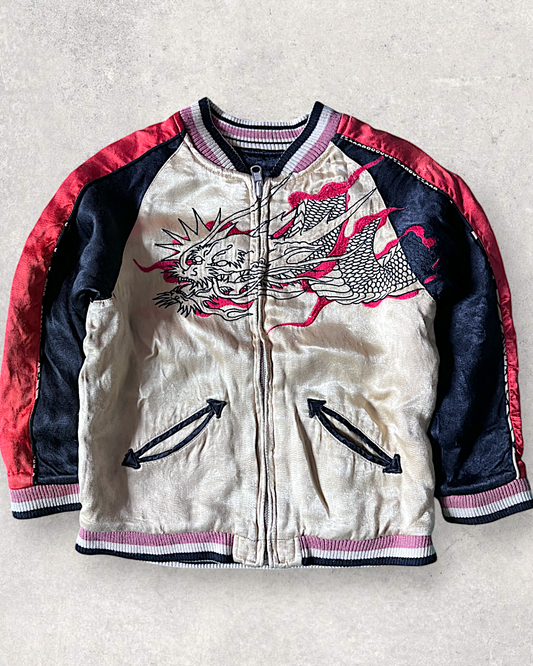 Kids sukajan reversible dragon bomber jacket | vintage