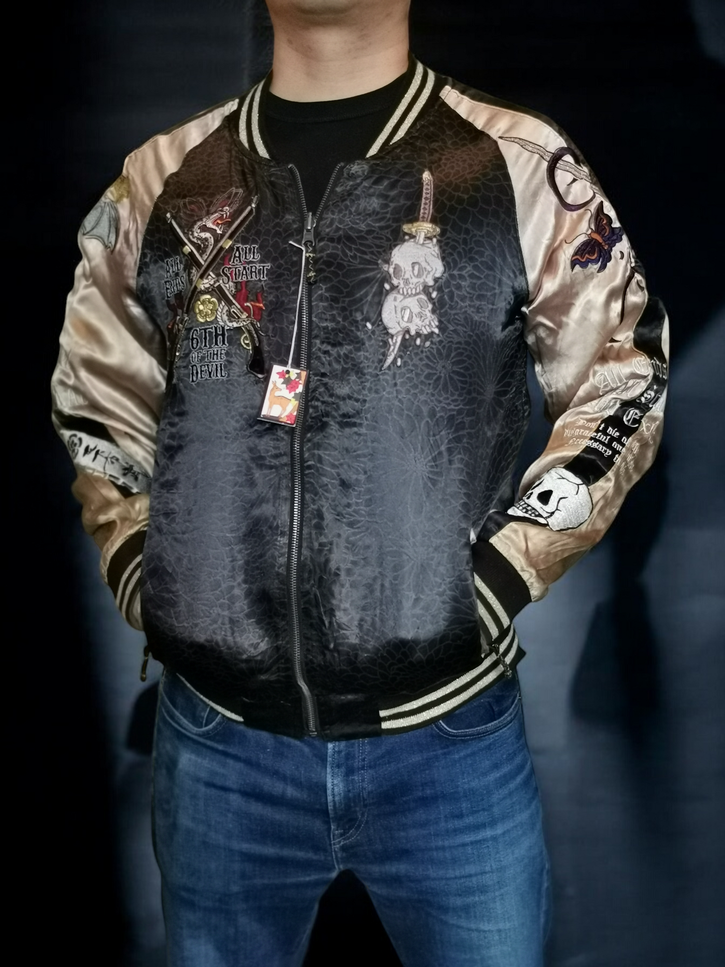 [DEVIL KING OF THE 6TH HEAVEN]    Bomber jacket Vintage / Reversable