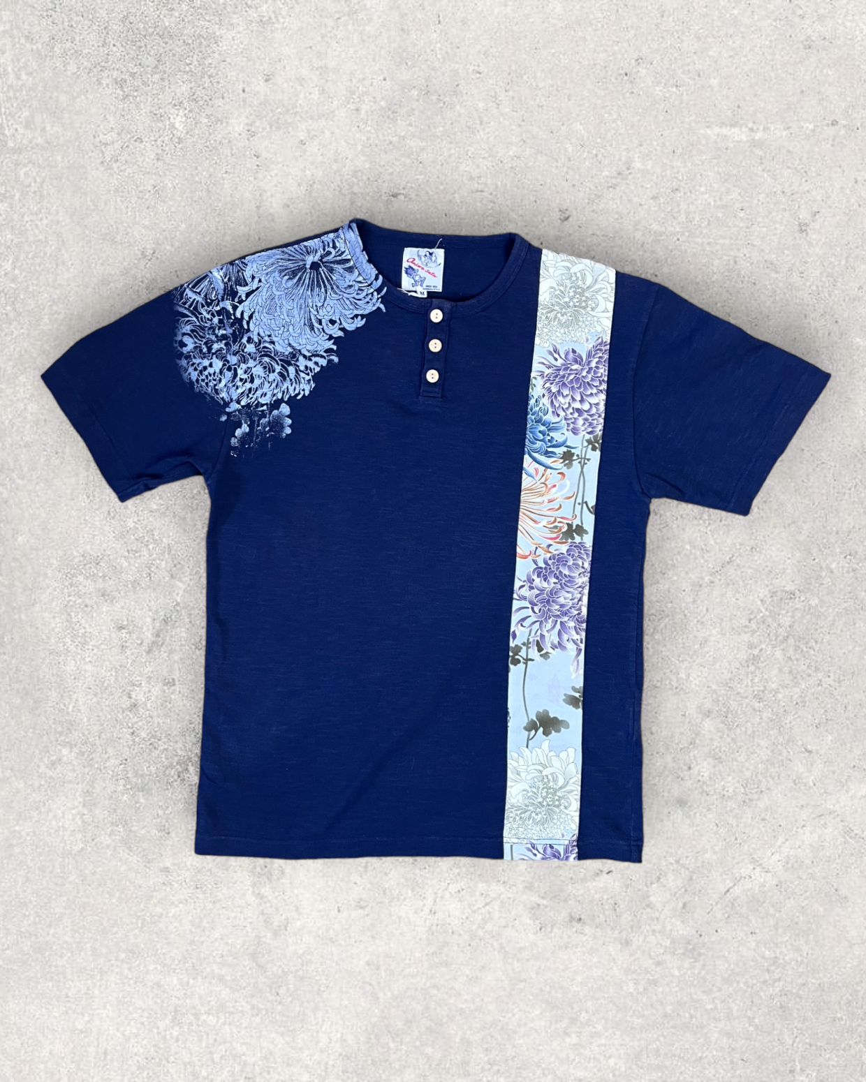 [FLORAL BLUE] T-shirt / Vintage