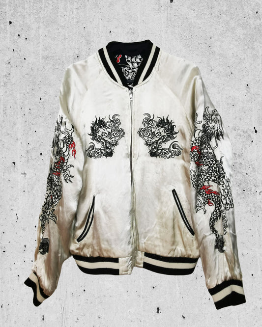 [YIN&YANG DOUBLE DRAGON]   Bomber jacket Vintage / Reversable