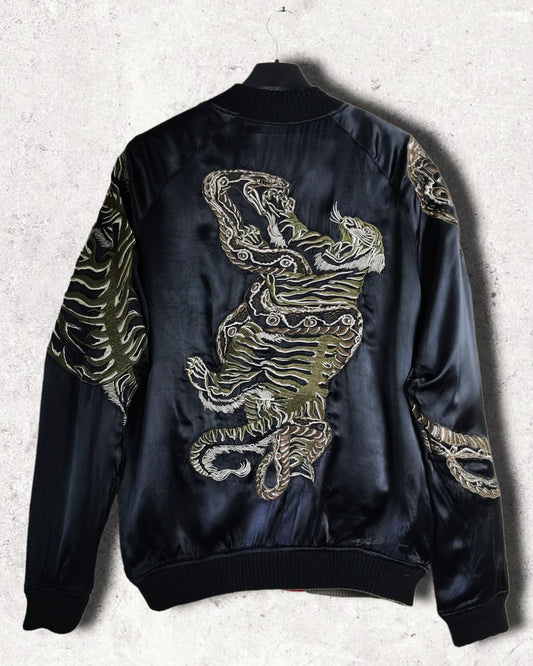 [Tiger × Snake × Taka]  Bomber jacket Vintage / Reversable