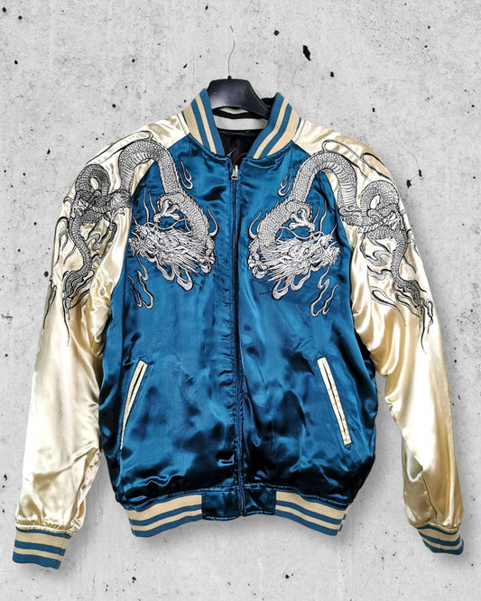 [OWL Moon x Double Dragon]  Bomber jacket Vintage / Reversable