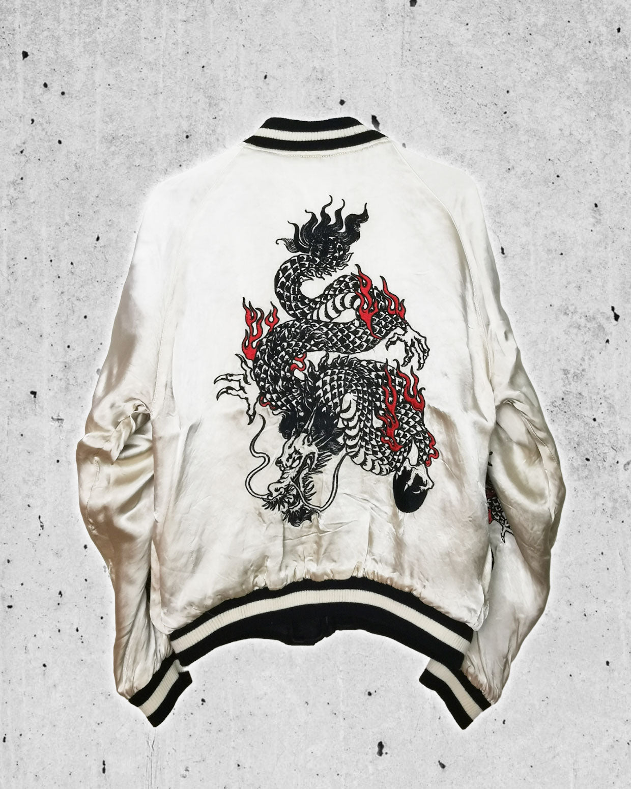 [YIN&YANG DOUBLE DRAGON]   Bomber jacket Vintage / Reversable