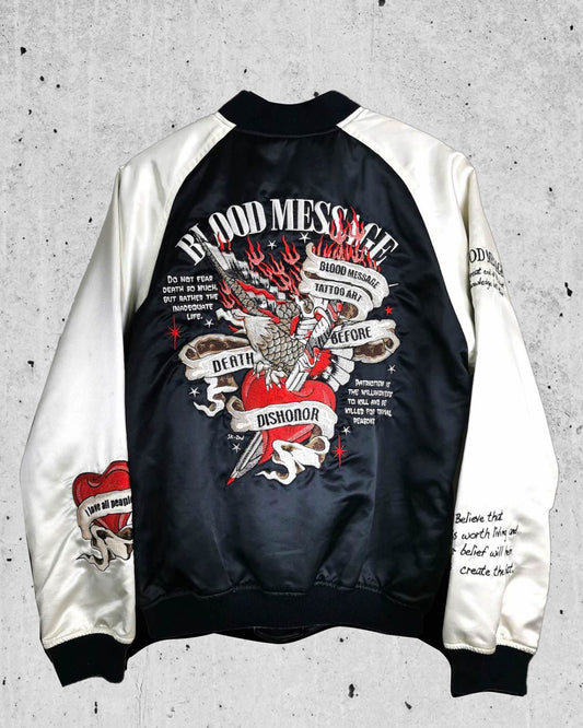 [BLOOD MESSAGE] Vintage Bomber jacket / Reversable