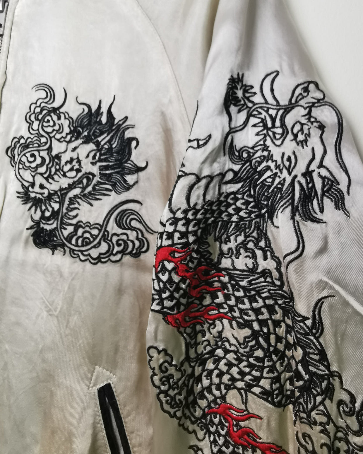 [YIN&YANG DOUBLE DRAGON]   Bomber jacket Vintage / Reversable